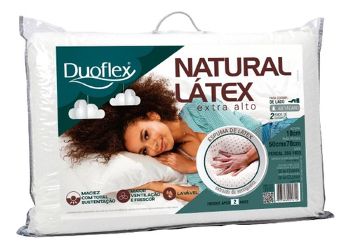 Travesseiro Natural Látex Extra Alto 50x70 Duoflex