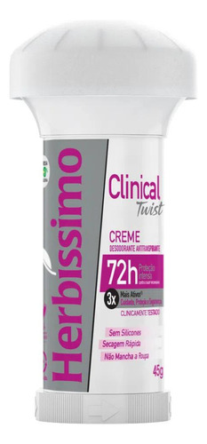 Desodorante Twist Herbissimo Clinical 45g Antitranspirante