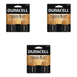 Kit Com 6 Baterias 9v Alcalina Duracell - 3 Cartelas