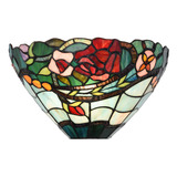 Bieye Lrose Flower Lámpara De Pared Estilo Tiffany Con Vidri