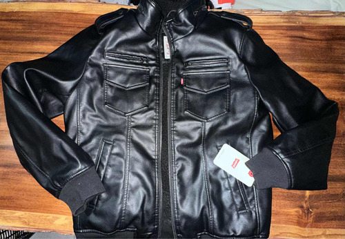 Autentica Levis Sherpa Lined Faux Leather Aviator Bomber Xl