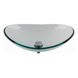 Cuba De Apoio De Vidro Oval 48cm Vmex Incolor