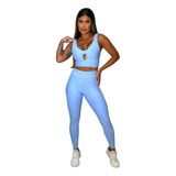 Legging C/ Top Zero Transparência-conjunto Academia Legging