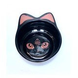 Bowl Forma Gato Cat Negro Lunar Diseño Acabajo