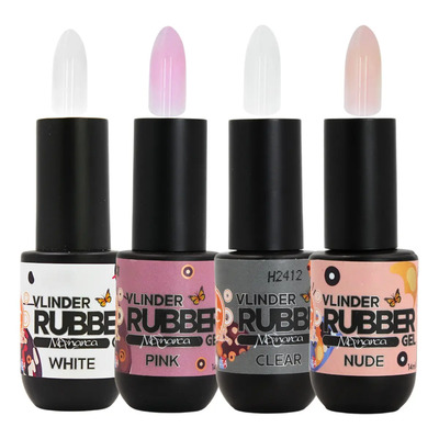 Pack Rubber Gel Esmalte Para Uñas, 4 Colores 14ml, Mc Nails | MercadoLibre