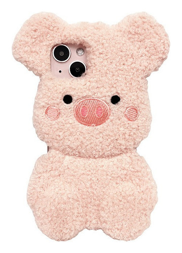 Funda De Teléfono De Cerdito De Peluche Para iPhone 14 13 12