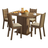 Juego De Comedor Lexy Con 4 Sillas Marron/beige