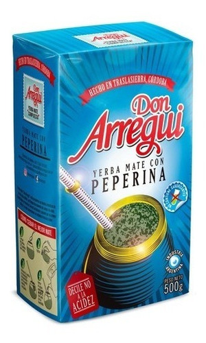 Yerba Mate Don Arregui Con Peperina 500g Cordoba Sin Acidez