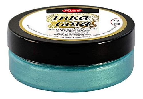 Viva Decor Inka - Pintura Dorada, 2.20 Oz, Color Turquesa