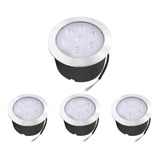 Kit 4 Balizador Spot Led Embutir Chão Piso Jardim 7w Quente