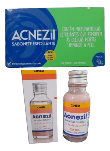 Kit Facial Acnezil Sabonete Esfoliante + Secativo Bifásico