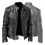 Chaqueta De Cuero Vintage Cool Para Motocicleta