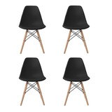 Silla De Comedor Vincenzi Eames Berlín, Estructura Color Negro, 4 Unidades