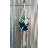 Macrame Hanger Suporte Vaso Plantas 50cm Cordão Algodão Cru 