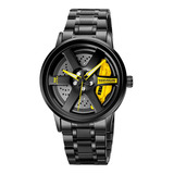 Reloj Pulsera Skmei 1787 Color Negro - Fondo Negro/amarillo