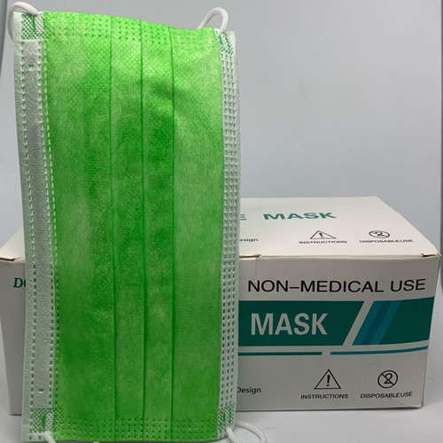 Mascarillas Desechables 3 Pliegues Verde Caja X50unid