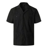 Camisa Branca Cubana Guayabera Elegant Borda Grande Venda