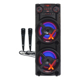 Caixa Som Amplificada 1900w Rms Tws Usb Led + 2 Microfones