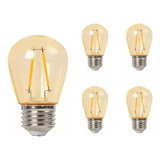 K Paq 5pz Foco Edison Vintage Luz Cálida 1w Led Cristal