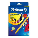 Plumon Pelikan Caja Por 12 Unidades Delgados Colores Surtido