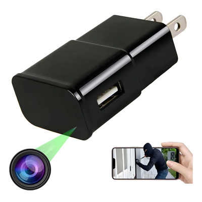 Mini Camara WIFI Espia en Cargador Usb para cargar el celular Oculta vigilancia inalambrica Wifi P2p Fullhd 1080p Max 32gb Video 24hrs\u002F7 App Android Y iPhone Lente Sony De Gogo Electronics Color Negro | Meses sin interés