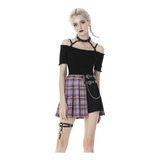 Dark In Love Falda Estilo Punk Gótica Rocker Lila Kw175