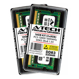 Memoria Ram 16gb A-tech Kit (2x 8gb) Ddr3 1600mhz Pc3-12800 2rx8 1.5v 204-pin Sodimm Computer Modules