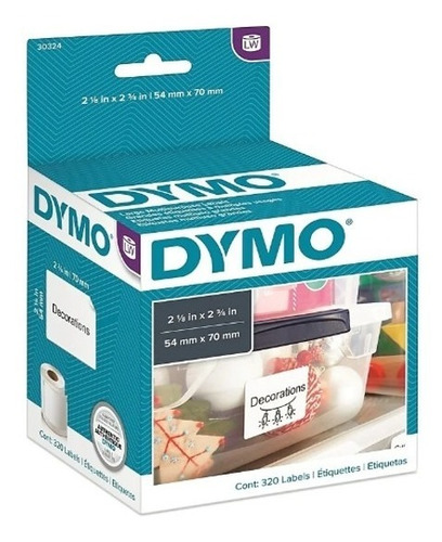 Dymo Etiquetas Originales 54mmx 70 Mm Caja X 320 Etiquetas