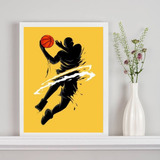 Quadro Decorativo Jogador De Basquete 45x34cm