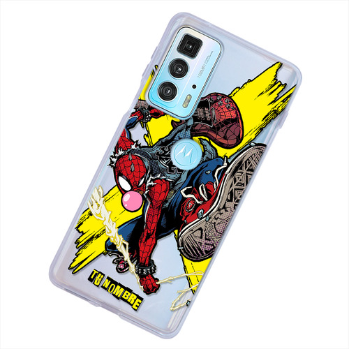 Funda Para Motorola Spiderman Spiderpunk Con Nombre