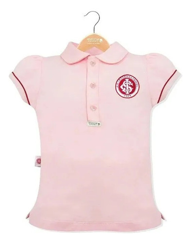 Camiseta Internacional Rosa Infantil Polo Pequeno Torcedor