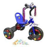 Triciclo Para Niños Con Luces Y Sonido Y Casco Y Porta Vaso