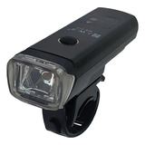 Lanterna Farol Bike Luz Led De Bicicleta Recarregável Bike Cor Preto