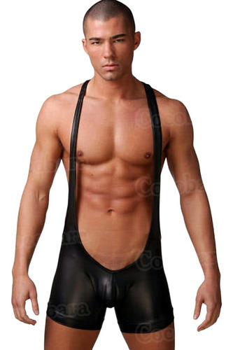 Caliente Pvc Cuero Boxer Calzon Bodysuit Singlet Luchador