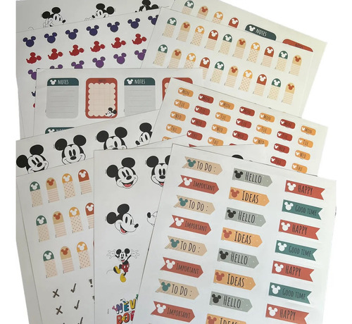 Set Stickers Mickey Disney Planner Agenda 10 Hojas