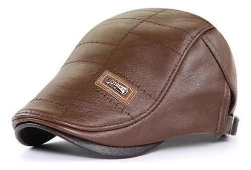 Gorra De Piel Italiana Con Forro De Boina Estilo Gatsby [u]