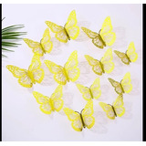 Mariposas Decorativas Troqueladas Adhesivo 3d X 12 Piezas