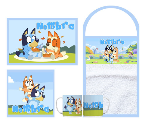 Set De Jardin Personalizado Con Taza Bluey Y Personalizados