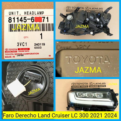 Faro Derecho Land Cruiser Lc 300 Zx Vx 2021 2024 Original  Foto 5