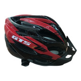 Capacete Com Sinalizador Gts Led Ciclismo Bike Vermelho Pret