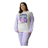 Kit 5 Pijama Malha Longo Plus Size Frio Inverno Atacado