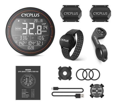 Kit Cycplus M2 Ant+ Gps + C3 + H1 + Z1 Velocimetro Bicicleta