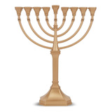 Menorah/candelabro Zion Judaica Oro Satinado