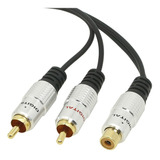 Cable De Audio Con Adaptador En Y De 2 Rca Hembra A 1 Macho