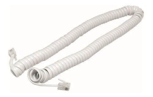 Cable De Teléfono Espiral Blanco 2.10m Fulgore Fu0650