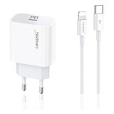 Cargador Pd20w + Usb Tipo C Lightning Para iPhone iPad Rapid