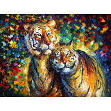 Cuadros Abstractos Tipo Oleo En Canvas Artistíco | 90x140 Color Sweetness Tigers