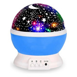 Lámpara Velador Proyector Estrellas Infantil Usb Rgb Colores