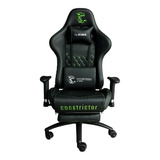 Silla De Escritorio Constrictor Superciliosa Sic-3001 Gamer Ergonómica  Negra Con Tapizado De Cuero Sintético Y Poliuretano