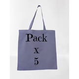  5 Bolsas Lienzo Tote Bag 100 % Algodon 45 X 45 Cms 